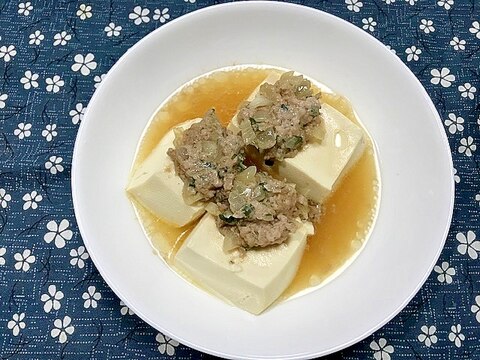 ひき肉と豆腐のレンジ蒸し